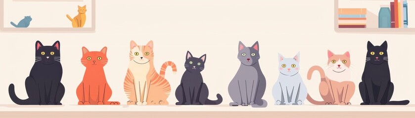 Fototapeta premium Educational infographic on cat care tips, realistic, bright colors, vector illustration, background of a clean whiteboard, informative and engaging