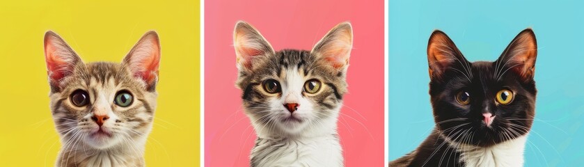Fun facts about cat welfare, realistic, bright colors, vector art, background of a colorful infographic, entertaining and informative