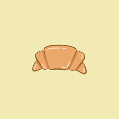 flat cute croissant vector illustration design. Suitable for t-shirt, sticker, mascot, etc. Eps. 10