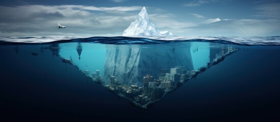 Submerged City Beneath an Iceberg