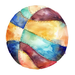 Volley ballwatercolor illustration isolated on transparent. png file for art work, posters, posters, cards, holiday decor.