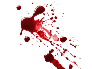 blood liquid splattered on transparent background