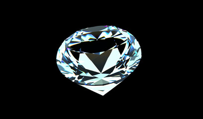 Large Diamond Jewelry Isolated on Black Background