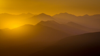 sunrise in mountains, Croatia