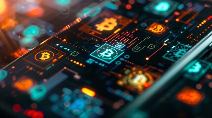 Global Currency Innovation Cryptocurrency Trading on Mobile Futuristic Finance Technology Concept with Digital Icons and Global Currency Symbols Floating Above Smartphone Screen on Dark Background