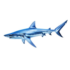 Fototapeta premium Photo of Blue Shark isolated on transparent background