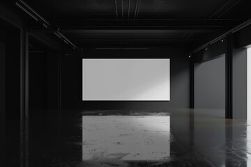 Front view on blank white billboard with place for your text