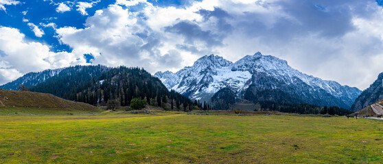 Serene Landscape of Sindh river valley near Sonamarg village in Ganderbal district of Jammu and Kashmir, India. It is a popular tourist destination for trekking and Amarnath holy pilgrimage. © anjali04