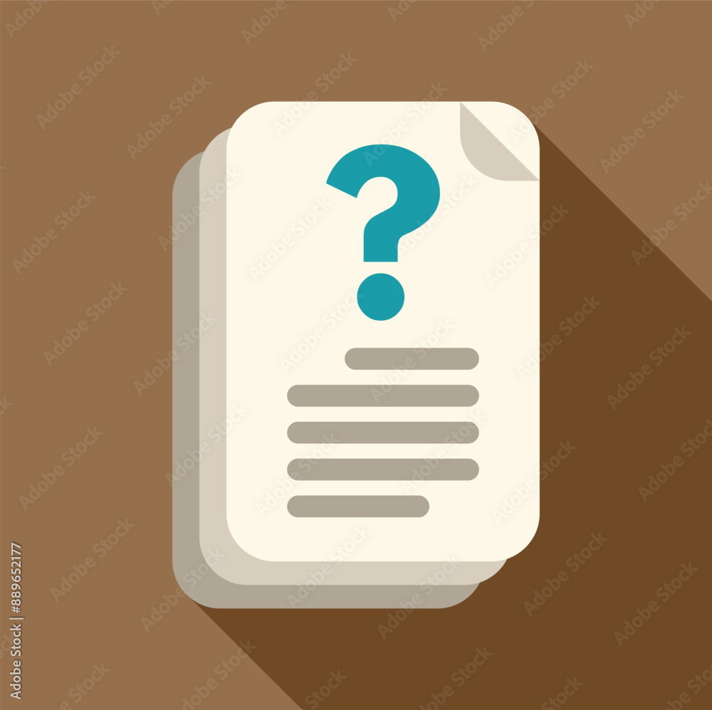 Poster stack of paper sheets with a question mark is showing a frequently asked questions concept