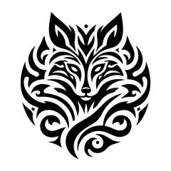 Obraz premium Fox Silhouette Design. Tribal Fox Tattoo Design