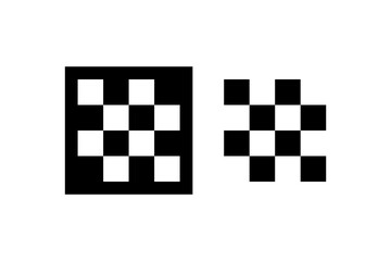 Pixel Art Checkered Patterns. Vector icon.