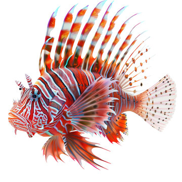 recommend clip art: Photo of lionfish isolated on transparent background