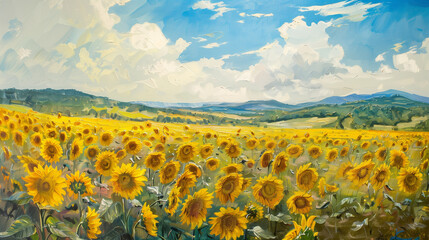 Obraz premium A field of sunflowers