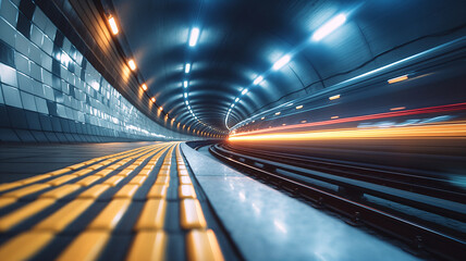 Fototapeta premium Abstract concept of rush time and subway 