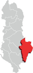 Korçë MAP COUNTY OF ALBANIA 3D ISOMETRIC MAP