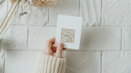 A person scanning a QR code for secure login, high-resolution photo, realistic photo, cinematography