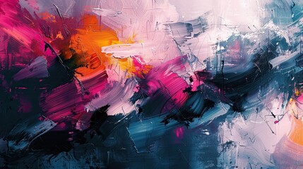 A painting with a lot of colors and brush strokes