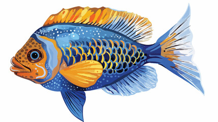 Fototapeta premium Mollie aquarium fish. Vector illustration Handdrawn 
