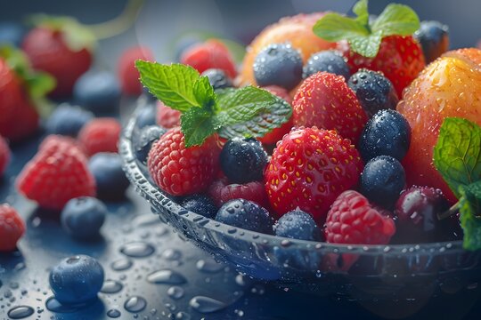 Fresh and Juicy Mixed Berries in a Bowl