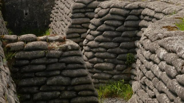 The Trench of Death,  major World War One site of Flanders, remain of  the Yser River battlefield  