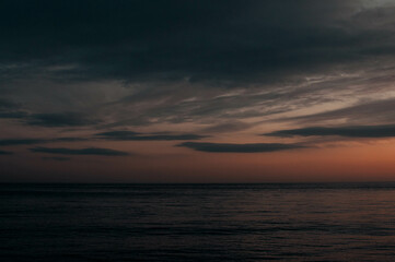 Sunset at the Imperial Beach. Cloudy sunset and pier in San Diego. 