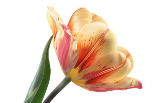 Yellow Tulip With Red Streaks