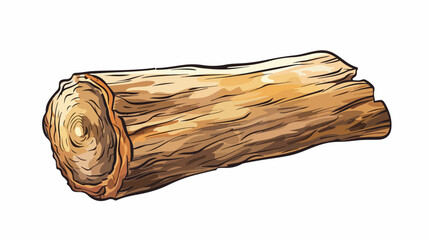 Wooden log icon. Vector illustration Handdrawn Vector