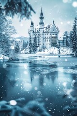 Fototapeta premium Frozen Lake Castle