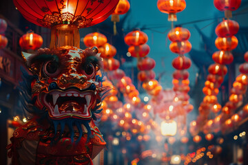 Fototapeta premium Chinese New Year celebration and backgrounds in China