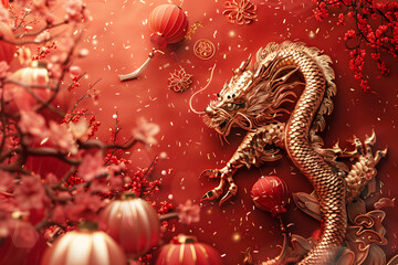 Fototapeta premium Chinese New Year celebration and backgrounds in China