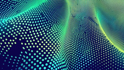 green and blue halftone pattern background Pop art style Generative AI