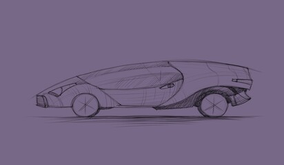 Concept car, sketch - digital painting © Cubitron