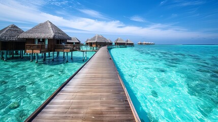 Maldives Islands ocean and tropical beach
