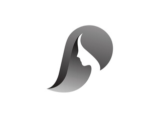 Abstract women hairstyle logo vector icon design 