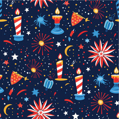 Fototapeta premium illustration of seamless patterns background of Party celebrate 