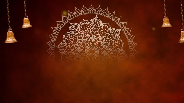 Devotional Background with Bells and Mandala Pro Video