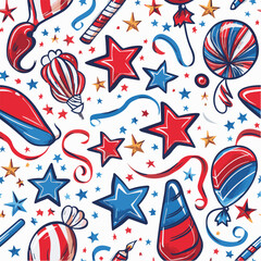 Obraz premium illustration of seamless patterns background of Party celebrate 