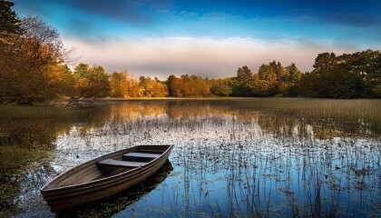 autumn landscape with lake