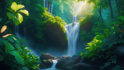 Obraz premium Aerial View of Icebergs in a Blue Sea.