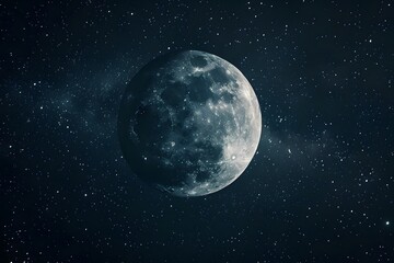 Obraz premium Full Moon Illuminated Against a Starry Night Sky