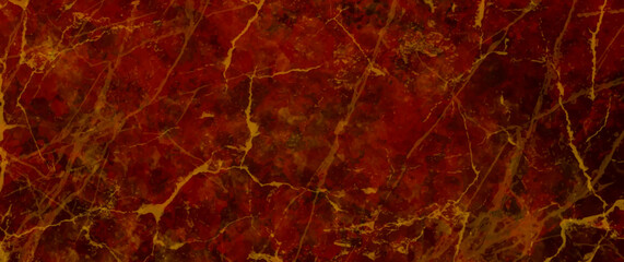 Red marble vector texture background for cover design, poster, flyer, cards and interior design. Stone natural texture with golden cracks. Tile. Floor. Wall. Hand drawn luxury illustration.