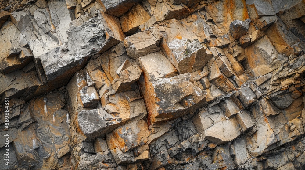 Poster Close up view of rocks and a cliff Background with space for text on geology and mountaineering