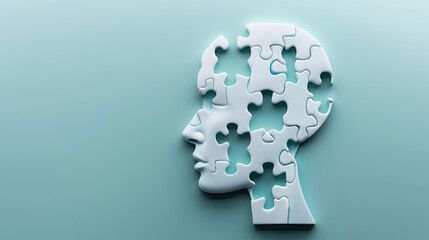 head in puzzle with missing puzzles