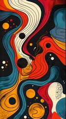 Obraz premium Vibrant Abstract Art with Flowing Lines and Bold Colors
