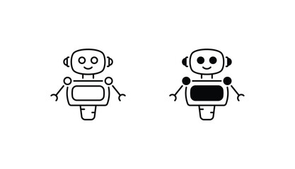 Robot icon design with white background stock illustration