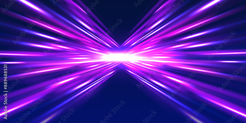 Poster panoramic high speed technology concept, light abstract background. image of speed motion on the roa