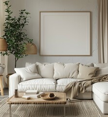 Mockup poster frame close up, 3d render, Generative AI