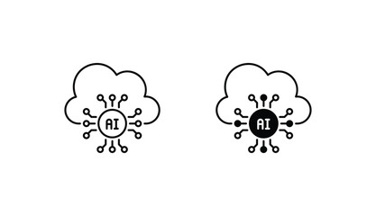 Computing Cloud icon design with white background stock illustration