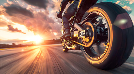 Naklejka premium Sun Setting Highways - Adrenaline Superspeed Race thrills sunsets speed