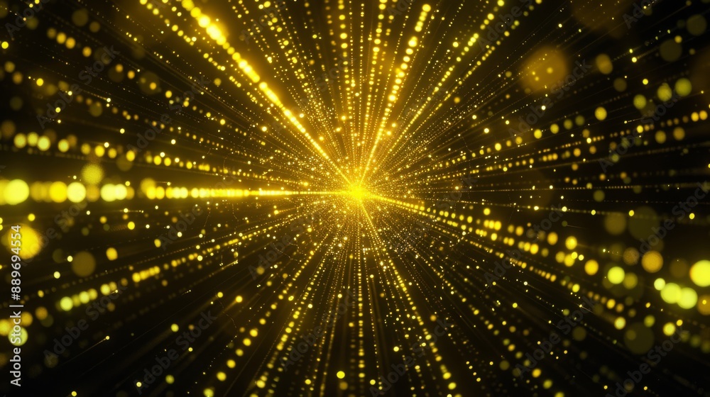 Aufkleber golden light streaks radiate outwards from the center of the image, creating a sparkling and energet